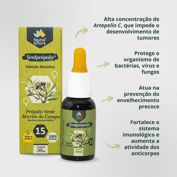 Verdprópolis Solução Alcoolica 15% - 30ml