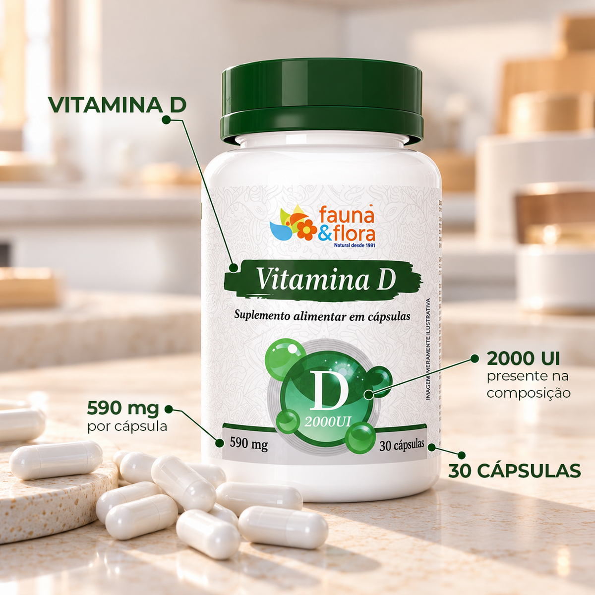 Vitamina D - 30 cápsulas