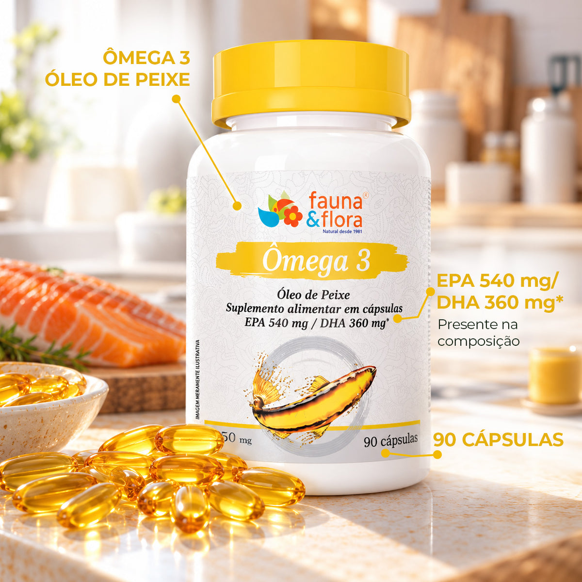 Ômega 3 - 90 cápsulas
