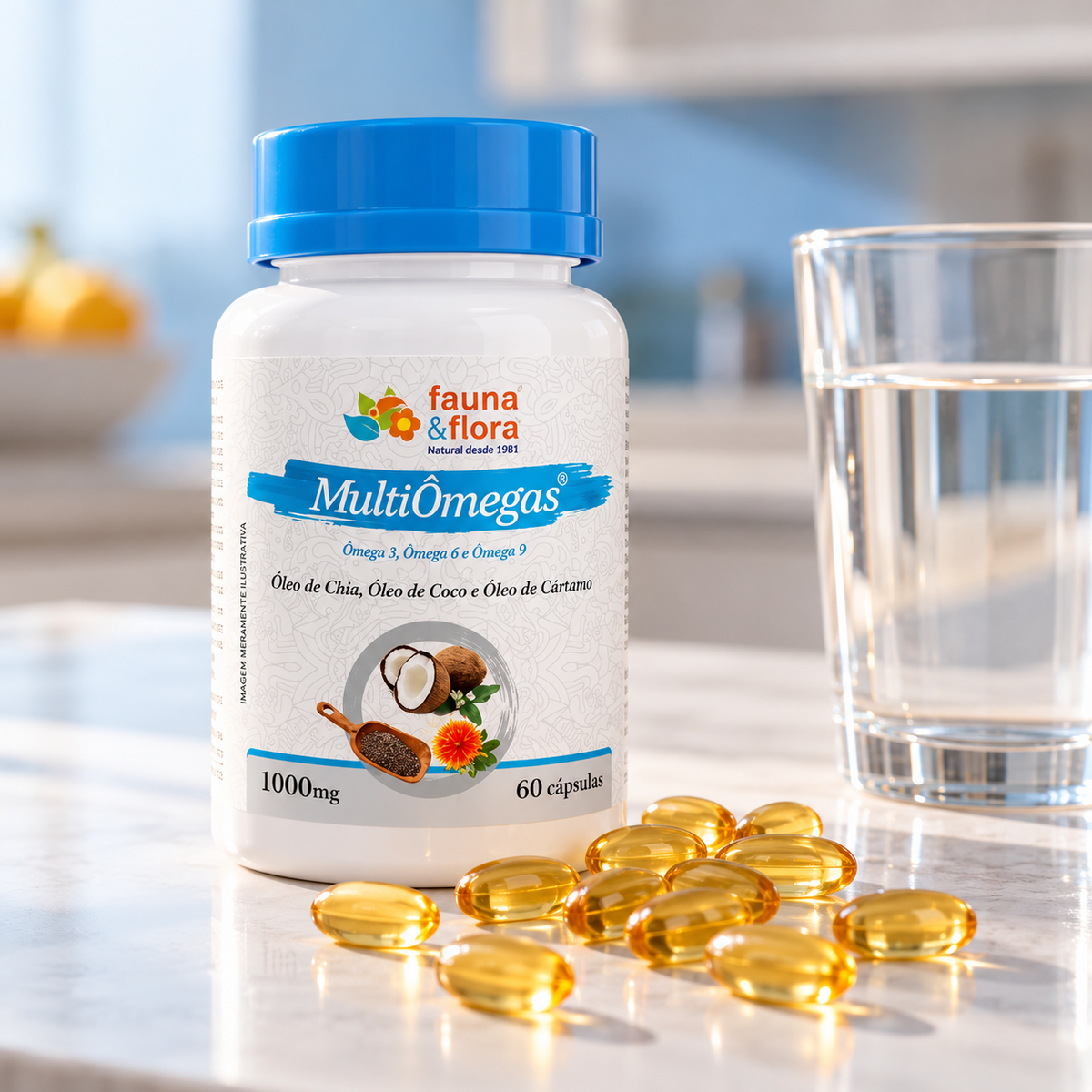 Multi-Ômegas em cápsulas - 1000mg - 60 Cápsulas