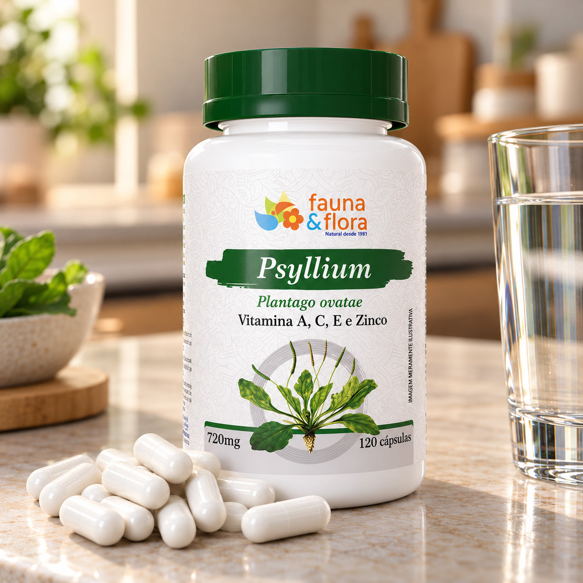 Psyllium – 120 Cápsulas