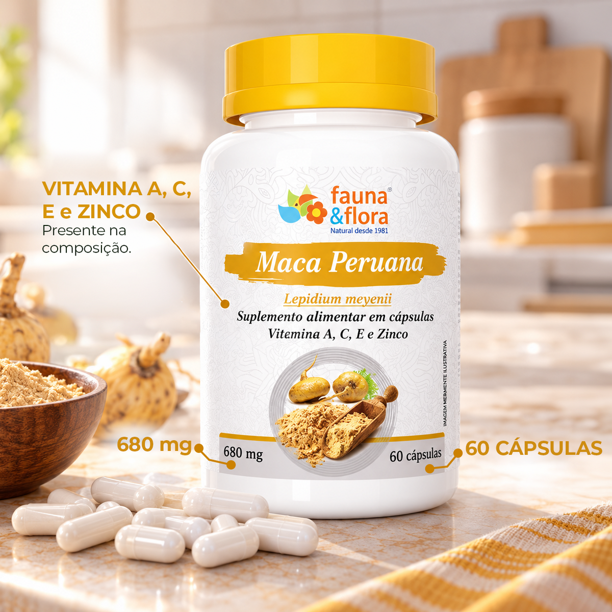 Maca Peruana Fauna & Flora – 60 Cápsulas