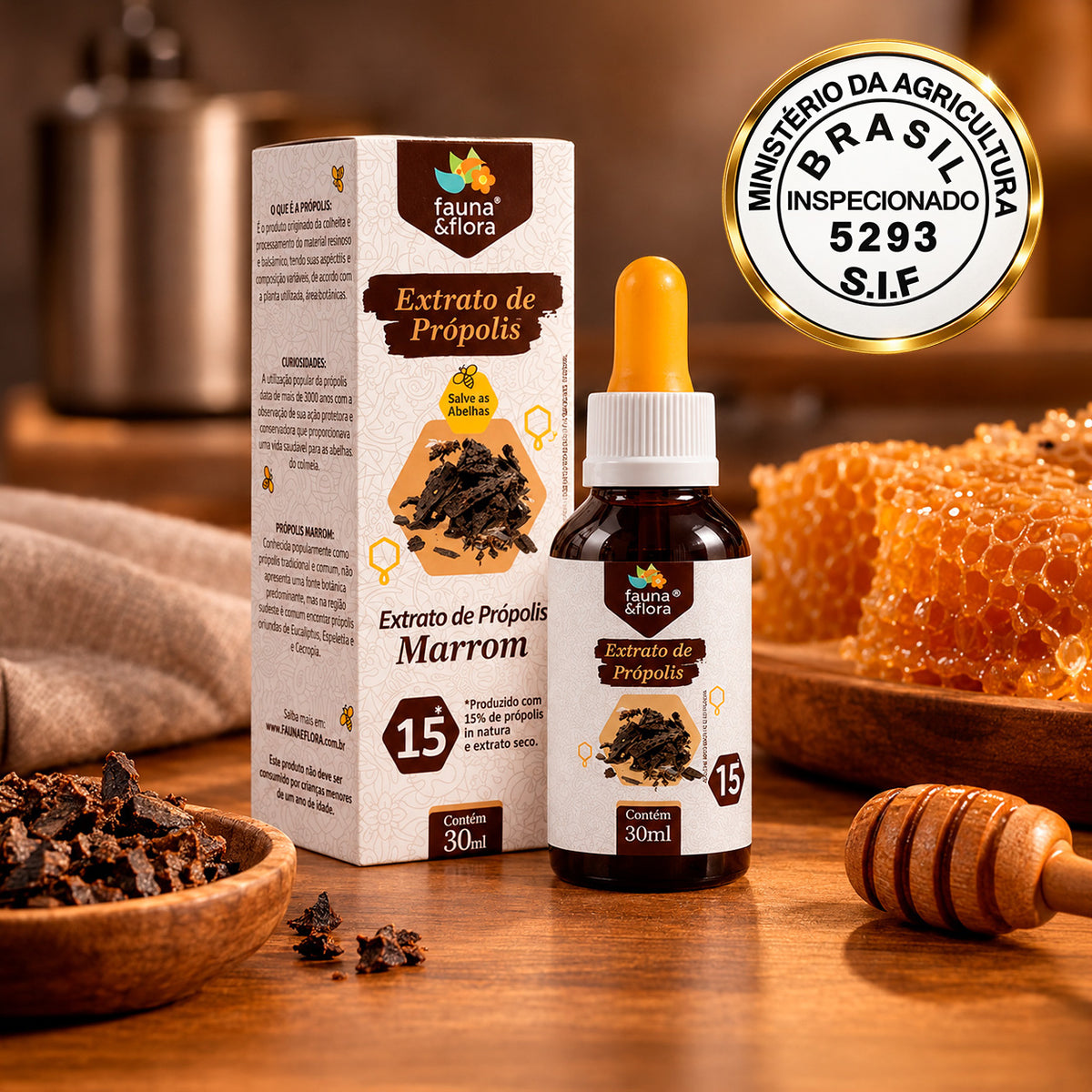 Extrato de Própolis Marrom 15% - 30ml